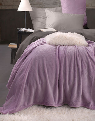 Hatzitex Κουβέρτα Fleece Διπλή 200x230 Μωβ, Hatzitex
